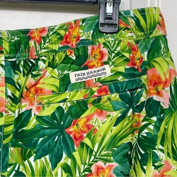 New FAIR HARBOR Hibiscus Swim Shorts in GREEN MULTI XXXL (Waist size 39 - 40) - Picture 9 of 12